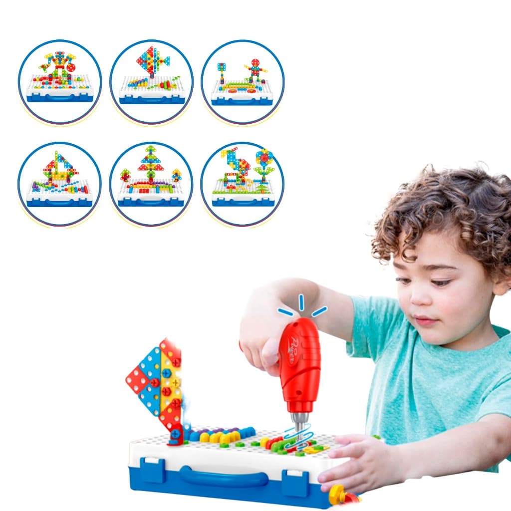 Maleta Parafusadeira 237 Peças | Brinquedo Montar 3 Anos | Presente Criativo
