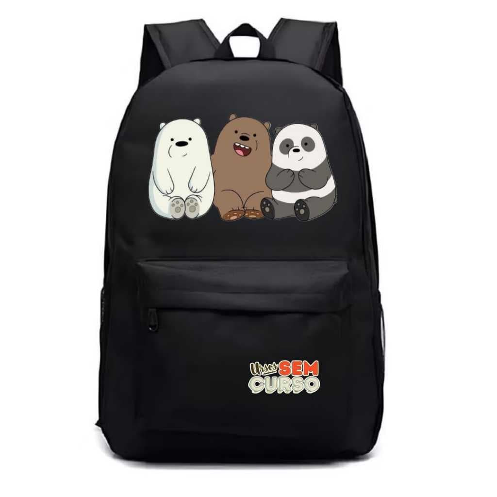 Mochila Estampada Escola Academia Viagem Urso sem Curso Envio Imediato