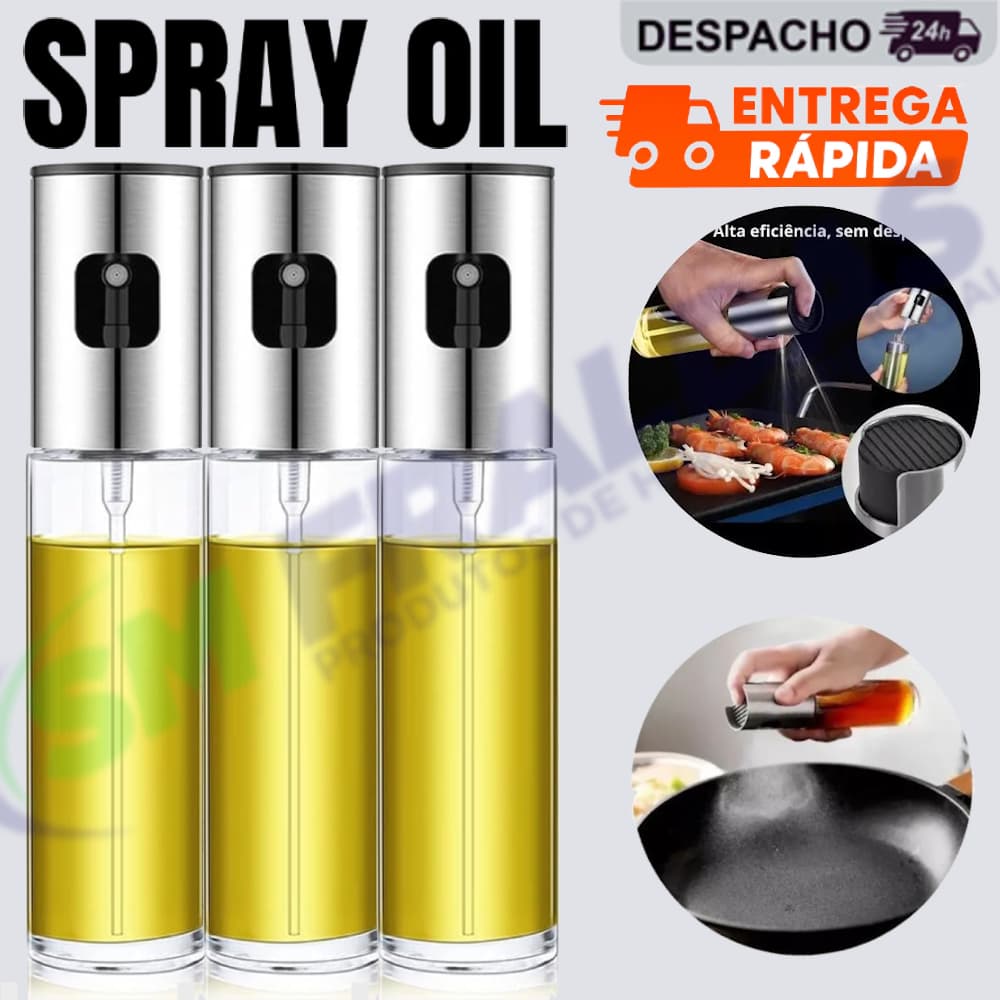 Kit 3 Borrifador Spray Pulverizador Premium De Azeite Vidro Vinagre Óleo Cozinha 100ml Galheteiro