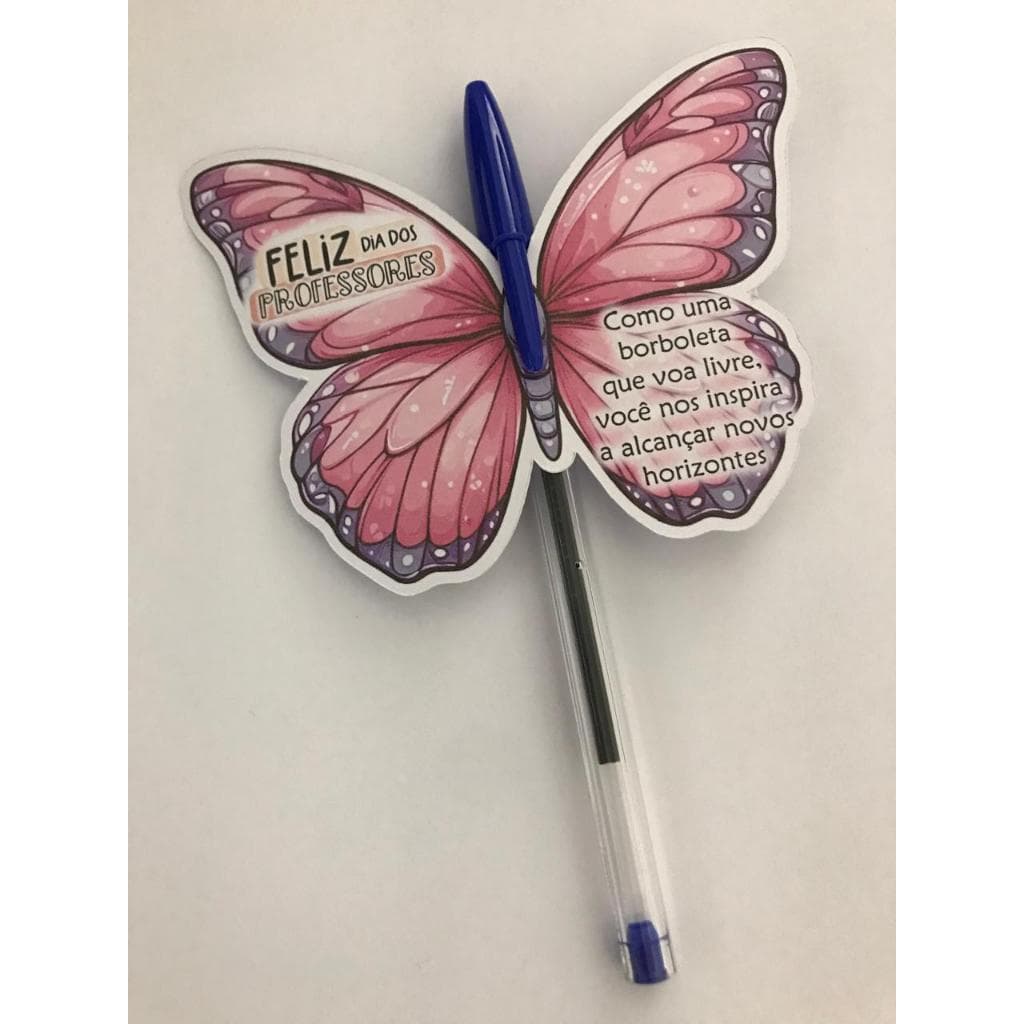 Tag Borboleta  para Caneta - Dia dos Professores