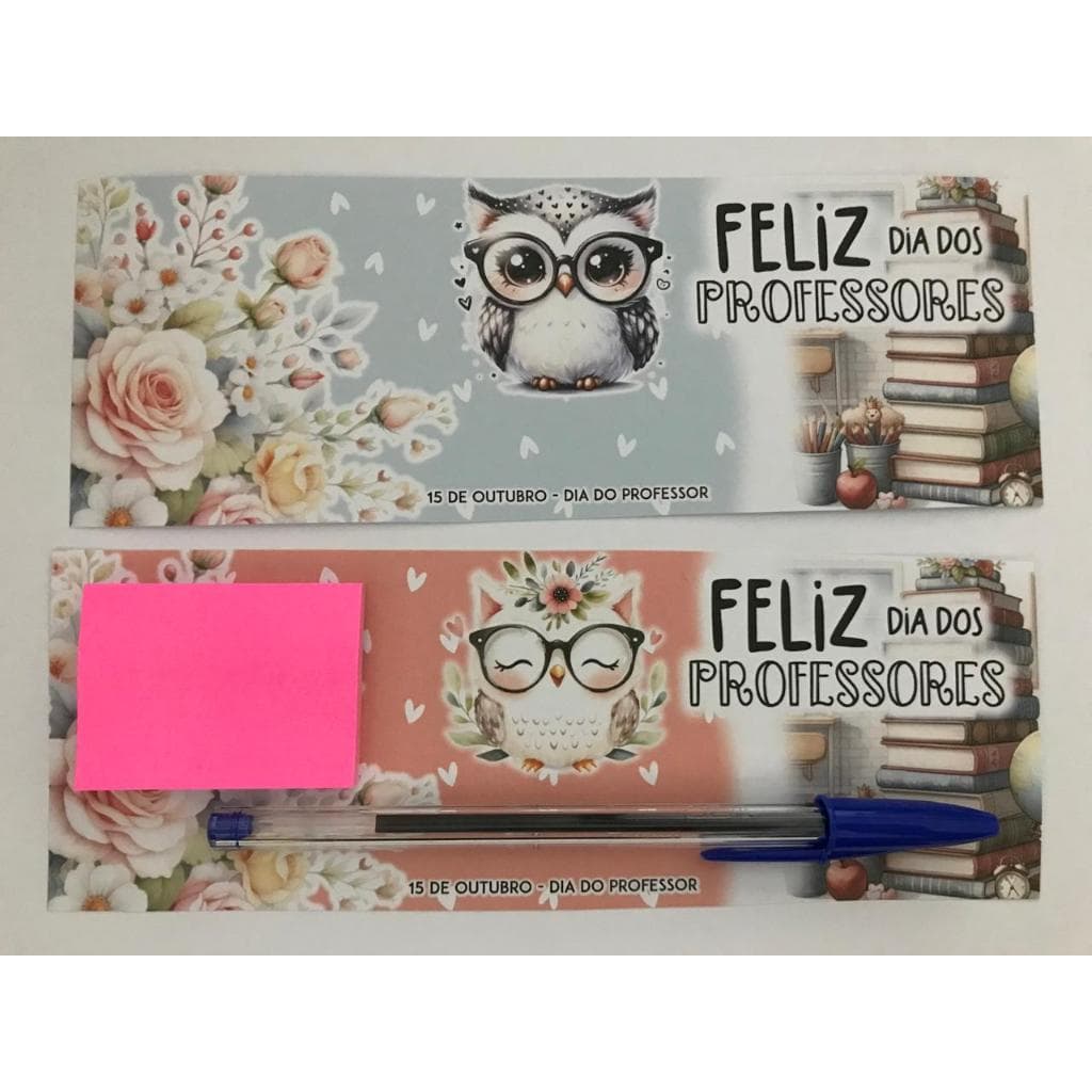 Tag com Post It e Caneta Dia dos Professores