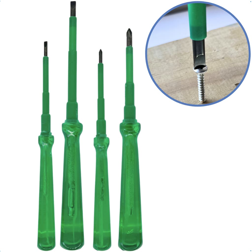 Jogo chave fenda phillips isolada com 4 peças ponta imantada magnetizada 1000V profissional