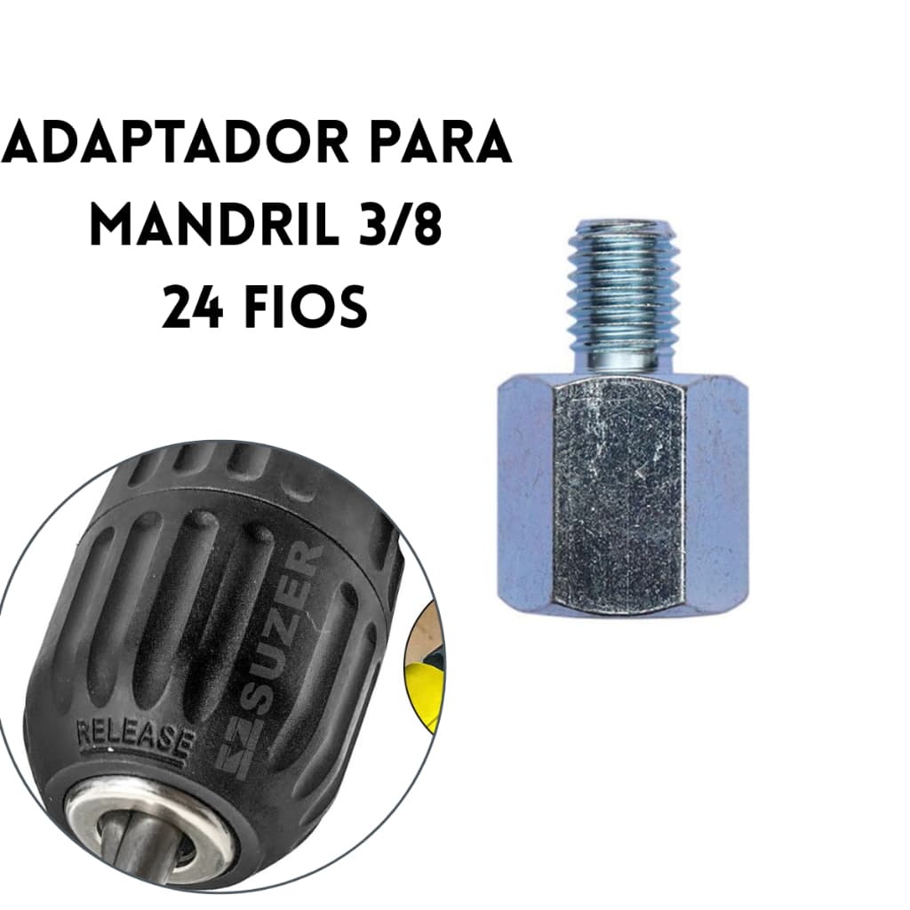 ADAPTADOR MANDRIL  3/8  24 FIOS LIXADEIRA ESMERILHADEIRA M14