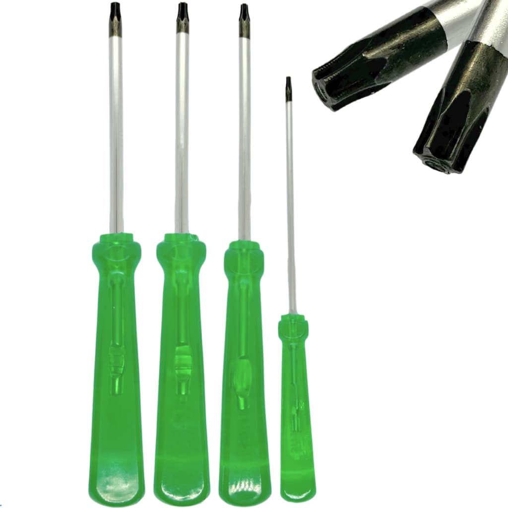 Jogo de chaves torx kit 4 pçs com Furo Guia Imantada Cromo Vanádio Profissional torque