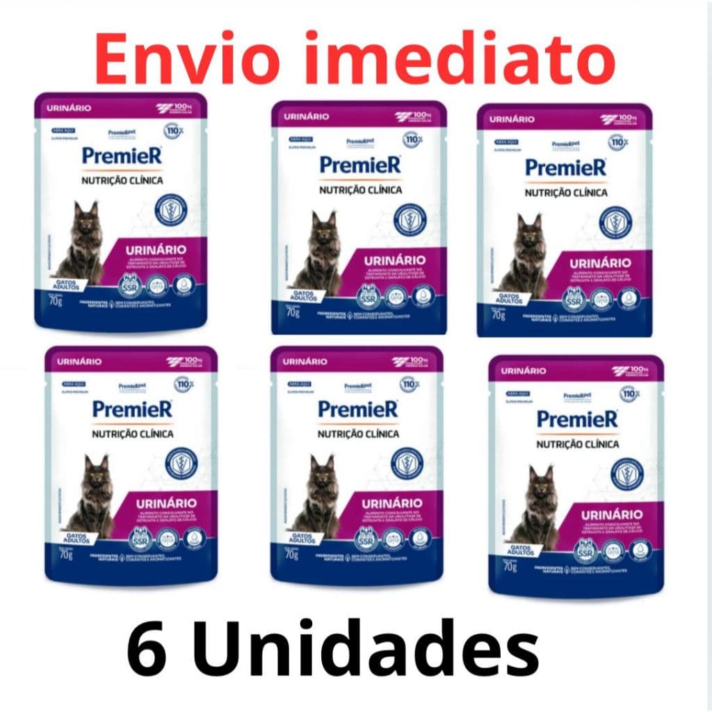 Kit Sachês Alimento Úmido Premier Urinário/Obesidade para Gatos 70g