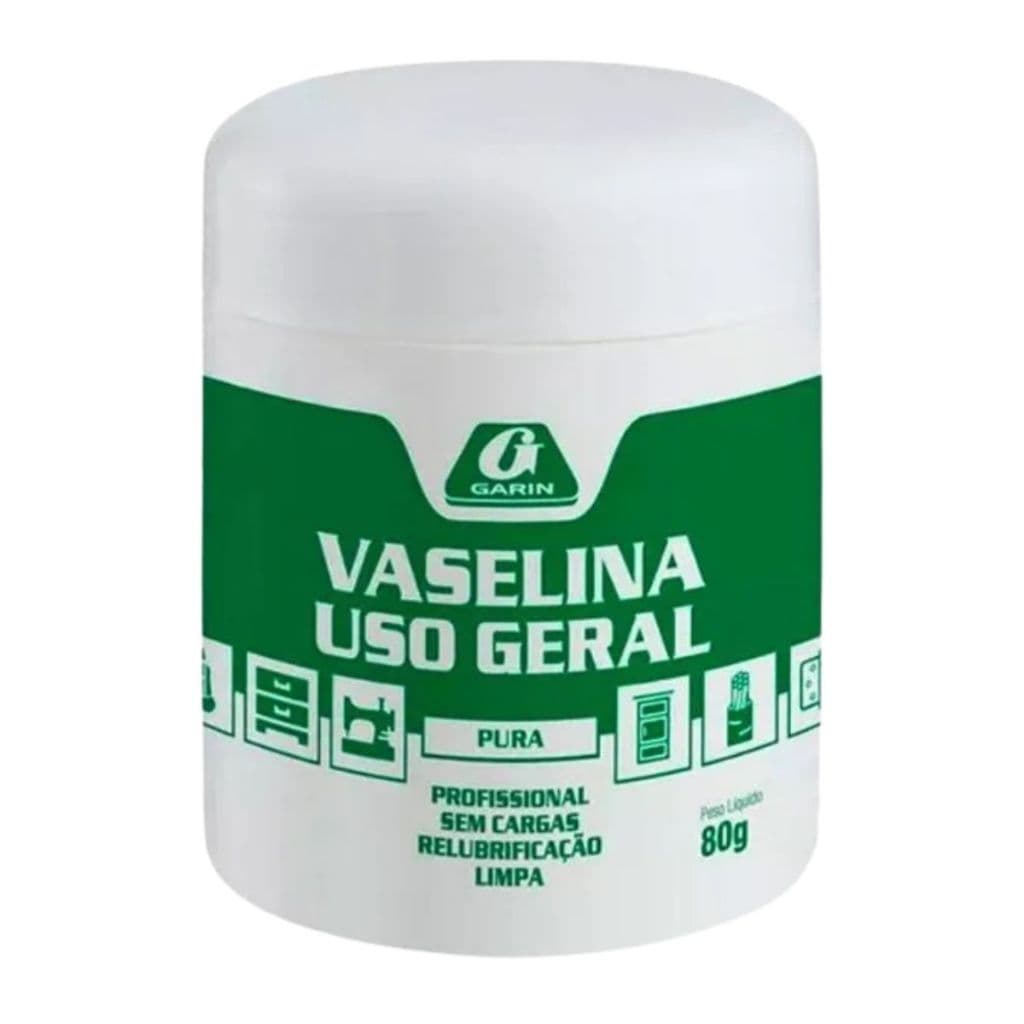 Vaselina Solida Pasta Incolor Pura Profissional Garin Pote 80g Lubrificação Multiuso