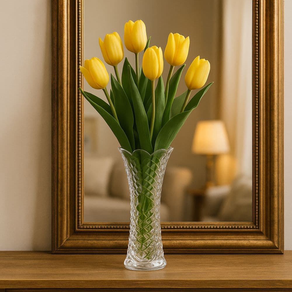 Vaso Decorativo Vidro Cristal Jarrinho Arranjo Flores 19X9