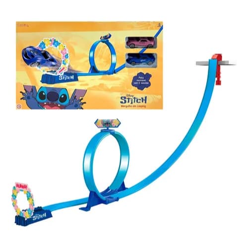 Pista Para Miniveículos Stitch Mergulho Looping Candide Multicolorido