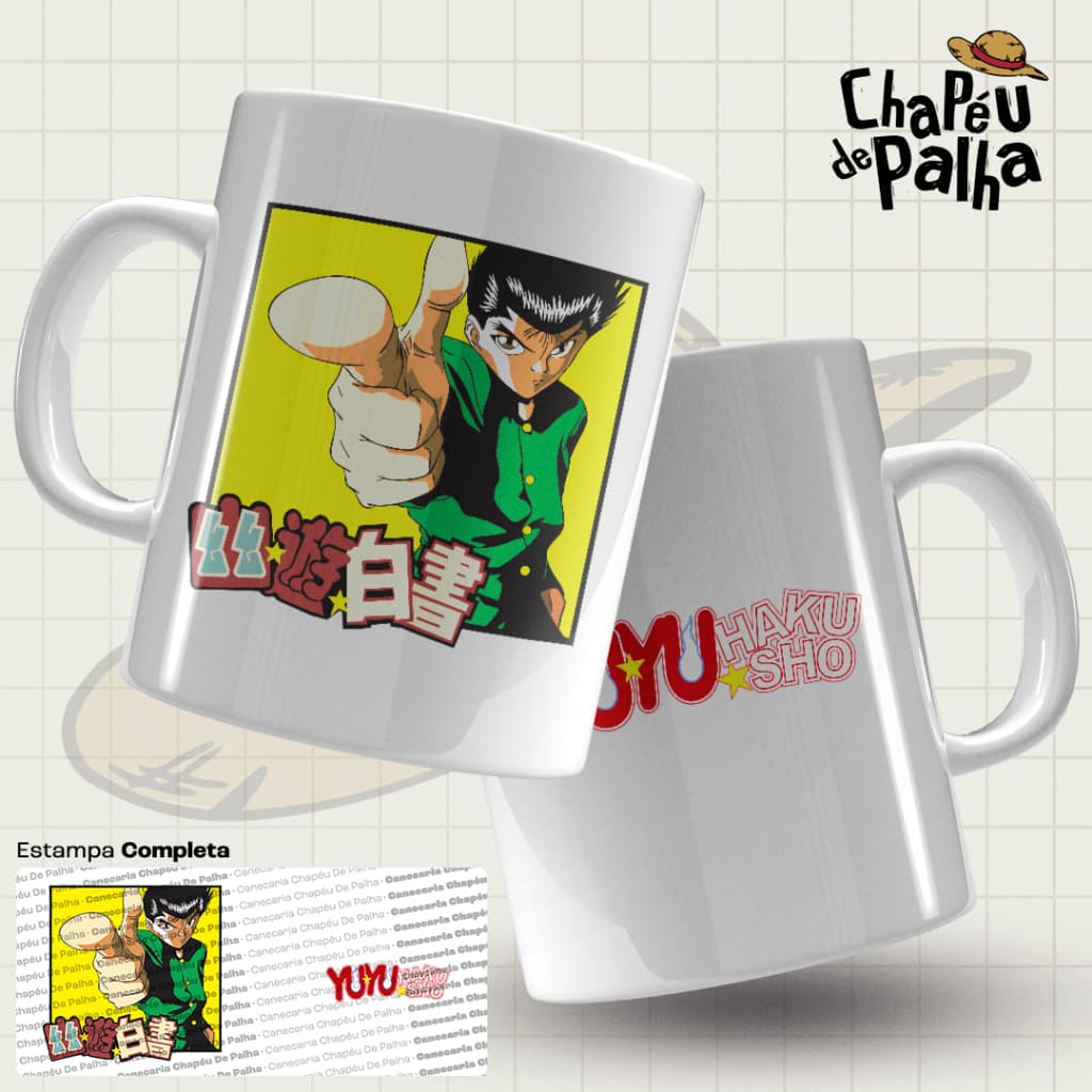 Caneca Yu Yu Hakusho Porcelana 325ml – Anime Clássico – Presente Otaku - Yusuke Urameshi