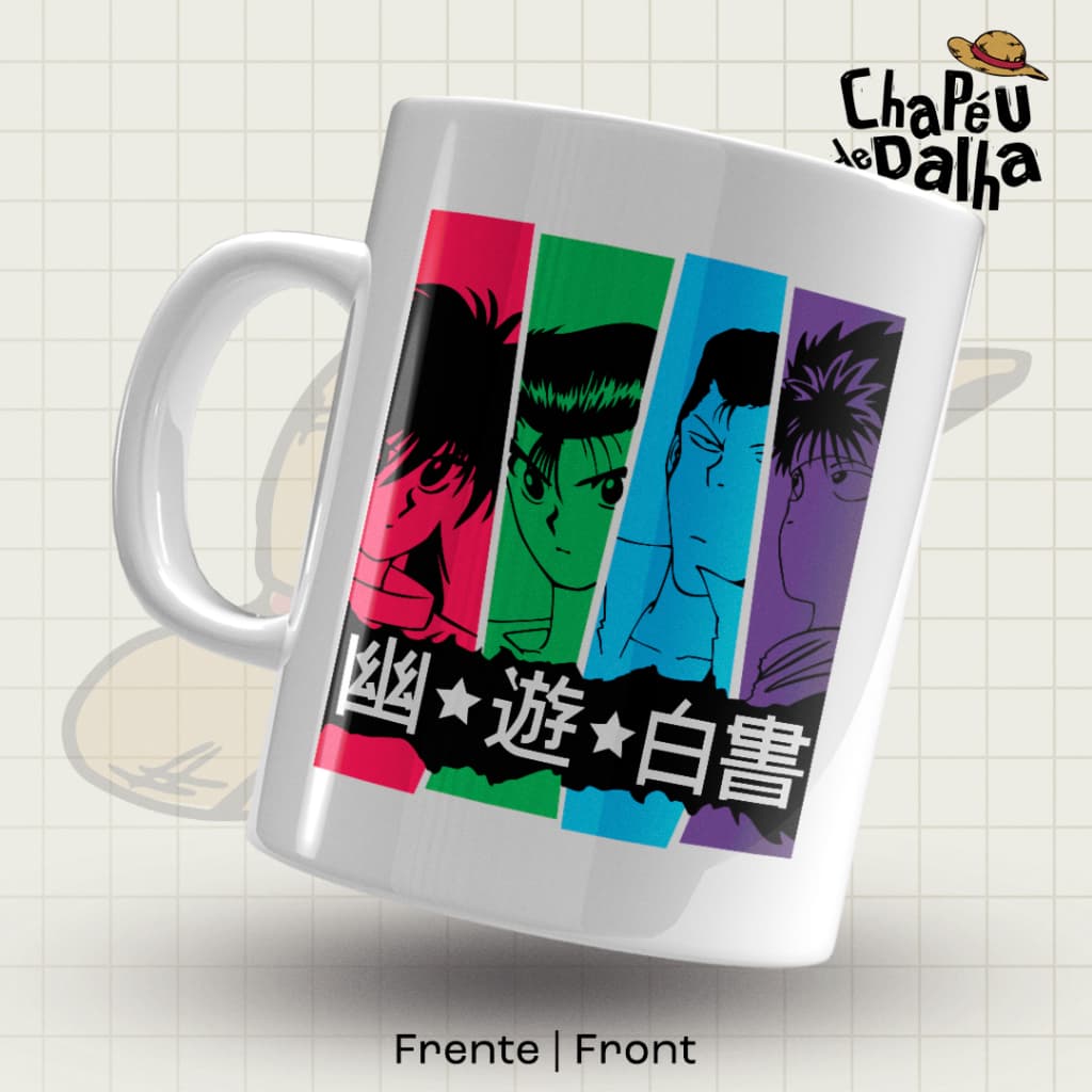 Caneca Yu Yu Hakusho Porcelana 325ml – Anime Clássico – Presente Otaku