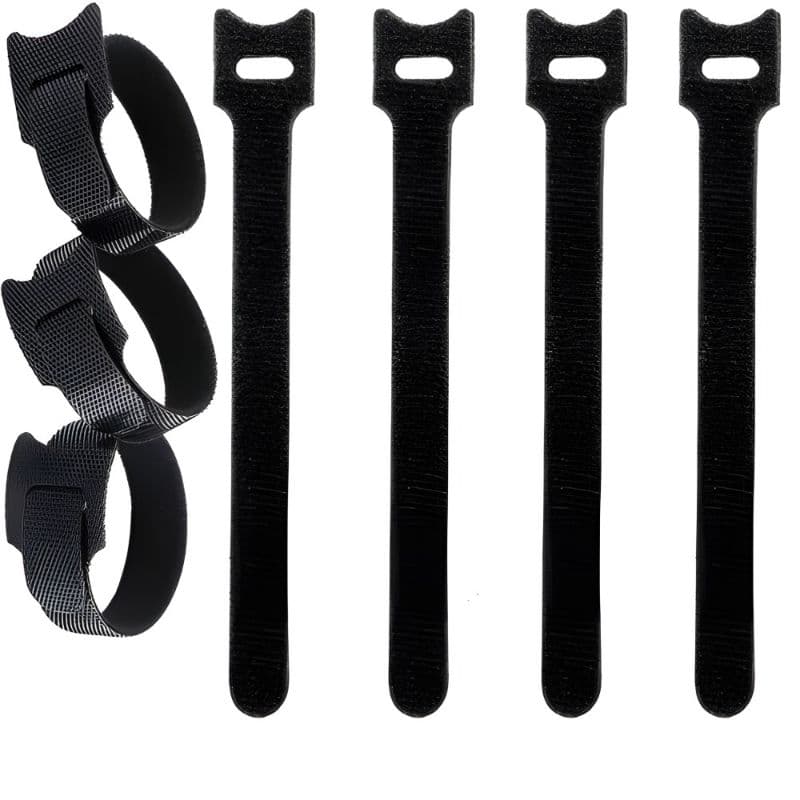 Organizador Fios E Cabos 2 X 15 CM Com  Velcro Preto