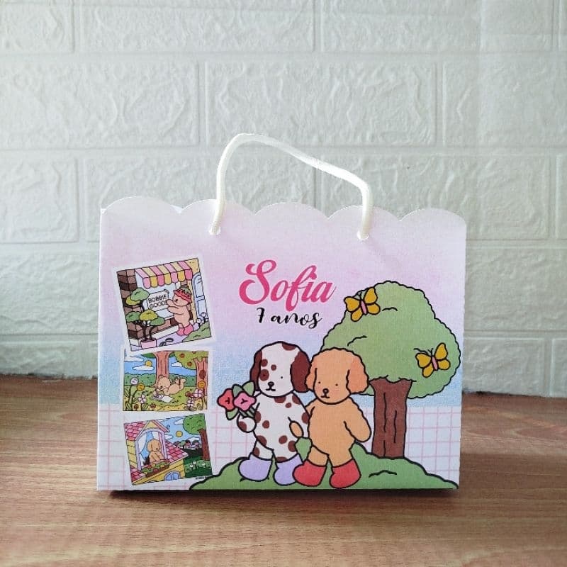 Sacolinha Personalizada Lembrancinha UrsinhoColorir Bob Golds(Bob guds) Canetinhas-Pegue e Monte