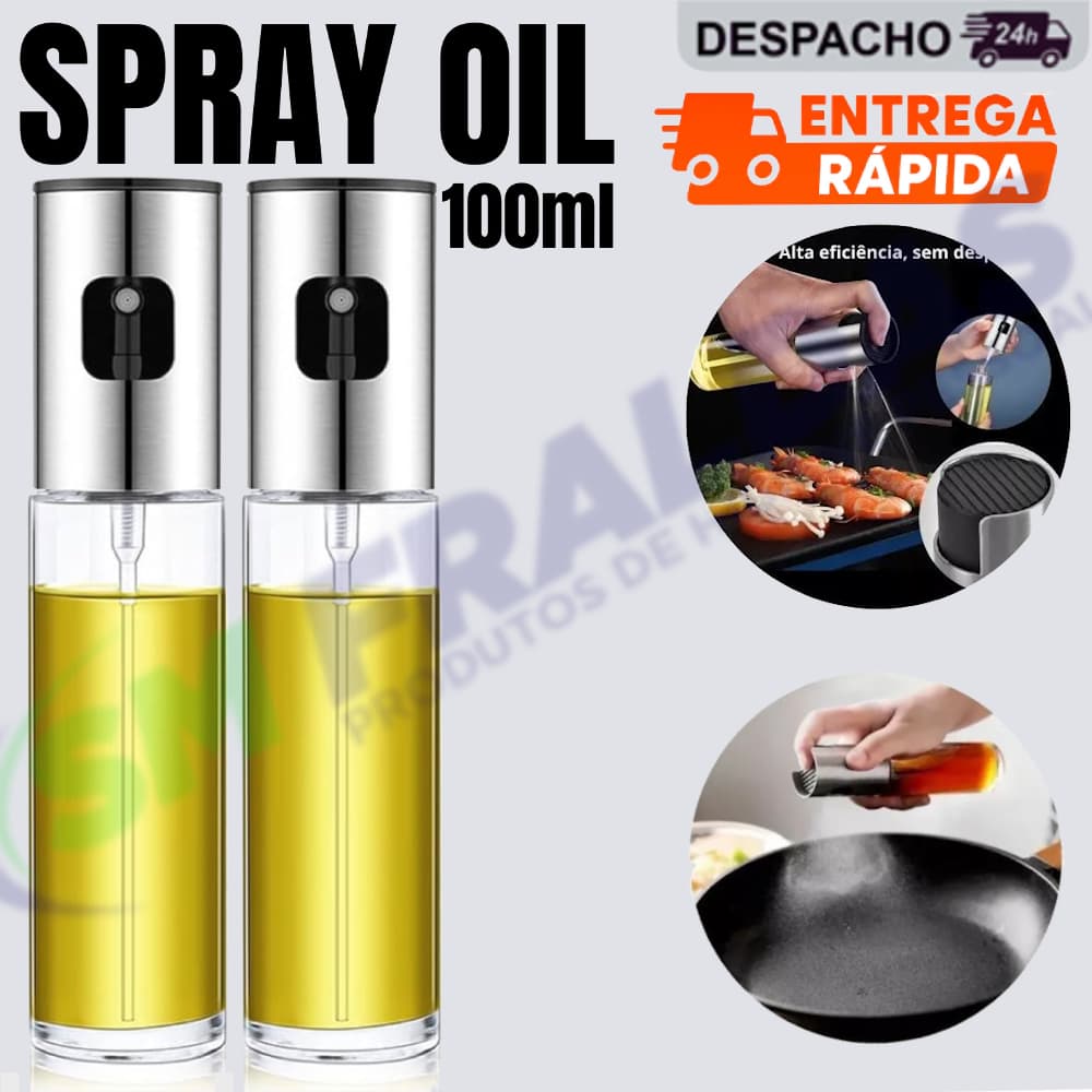 Kit 2 Pulverizador Spray Borrifador Galheteiro Vidro Óleo Azeite Vinagre Cozinha Culinário 100ml