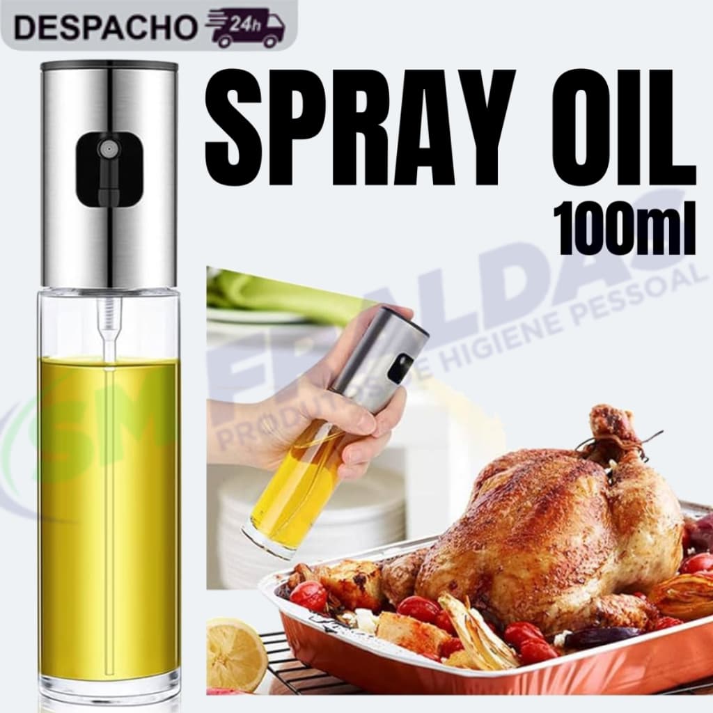 Spray Borrifador Azeite Vinagre Shoyu Pulverizador Vidro 100ml Cozinha Servi para Temperar Saladas