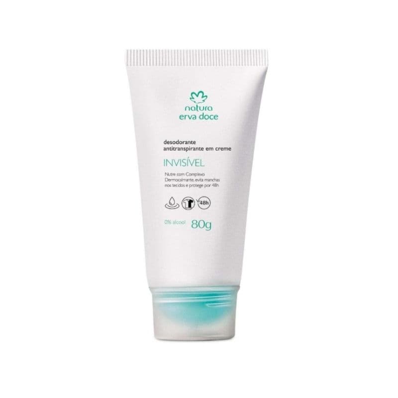 Desodorante invisível Erva Doce 80g em creme