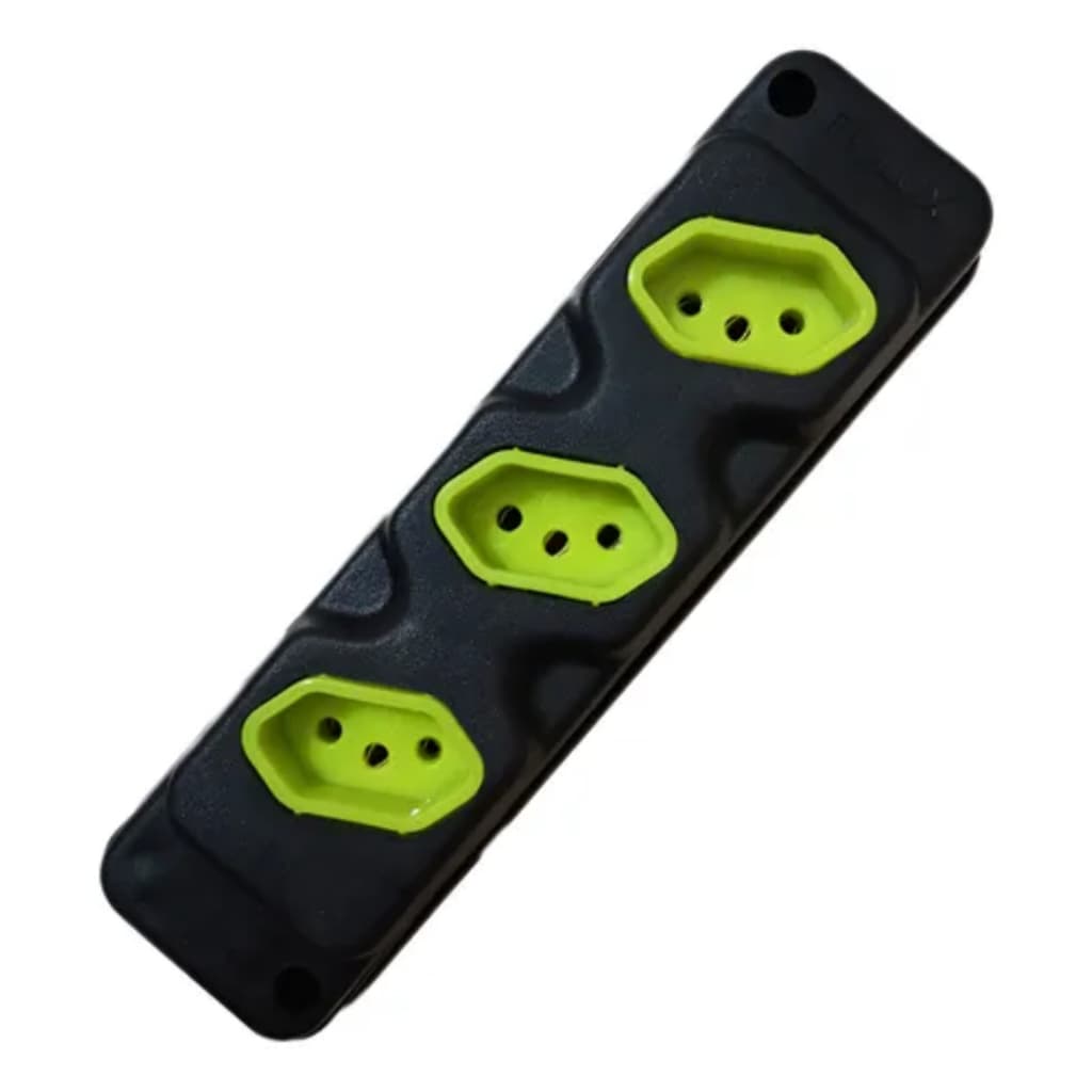 Tomada Em Barra Fiolux Robust 3 Tomadas 2p+t -  Resistente e para Uso Profissional e diário