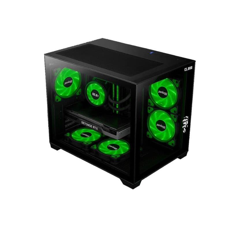 Gabinete Gamer Night Grodd com Fans Verdes Estilo Moderno e Alto Desempenho para Computador Gamer