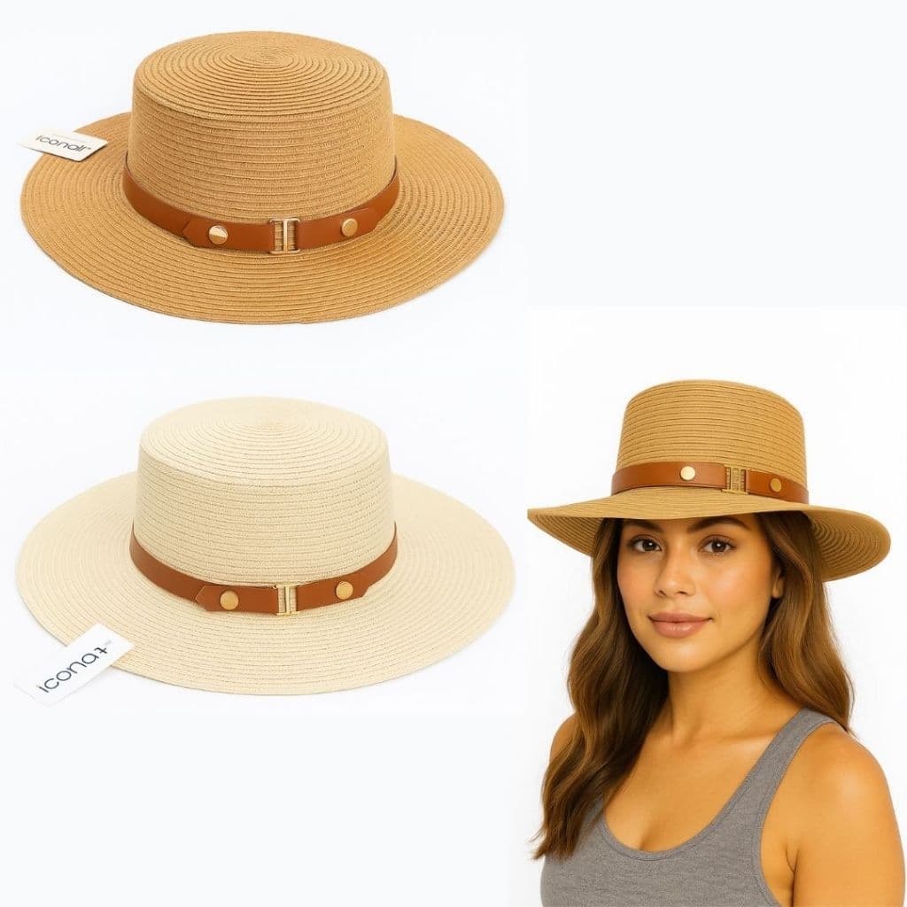 Chapéu Paris Feminino Faixa de Couro Dobrável