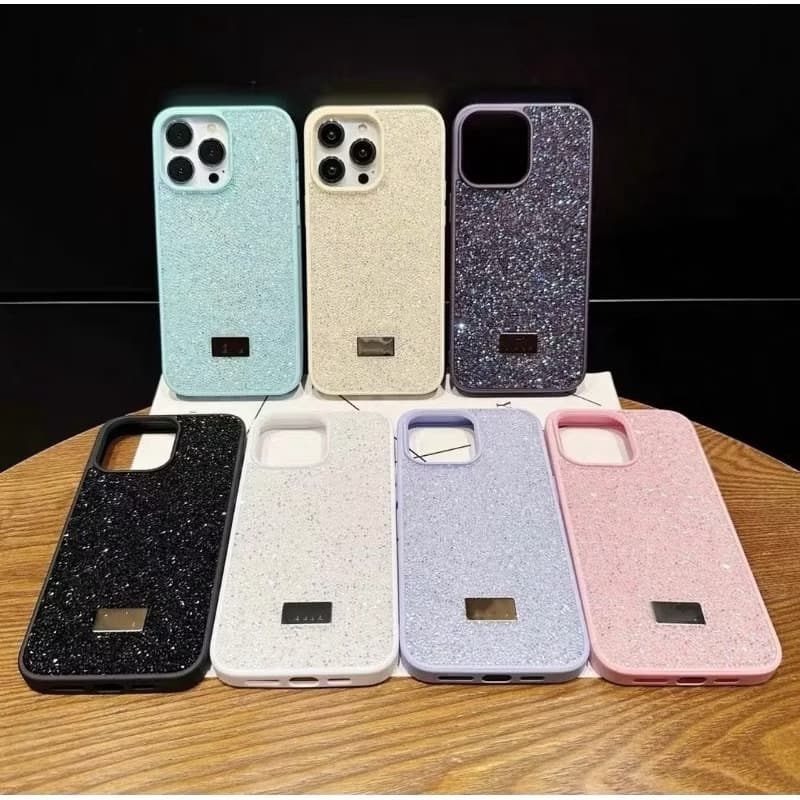 Luxo Swaro Rhinestone Brilhante Caixa de Cristal De Diamante iPhone