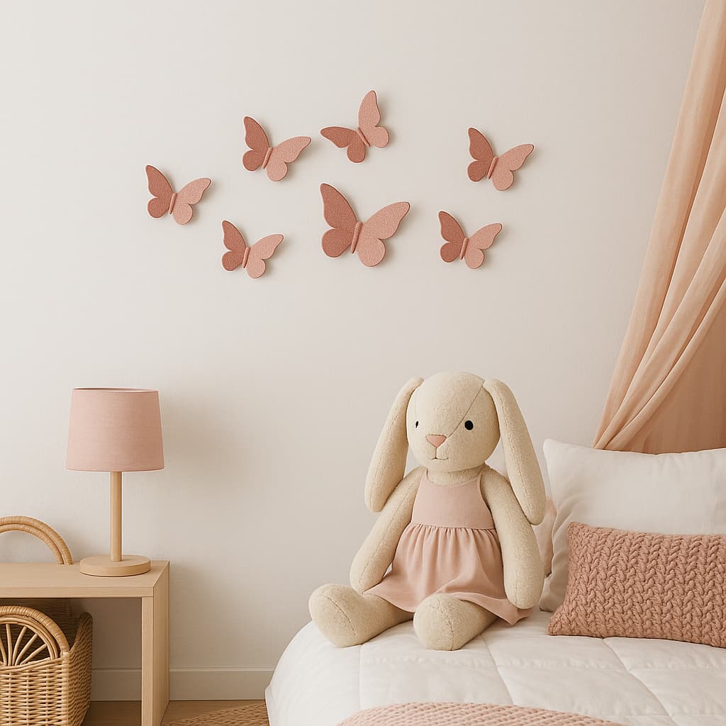 Kit 5 Borboletas Personalizadas 3D Decorativas Acrílico Espelhado Menina Menino
