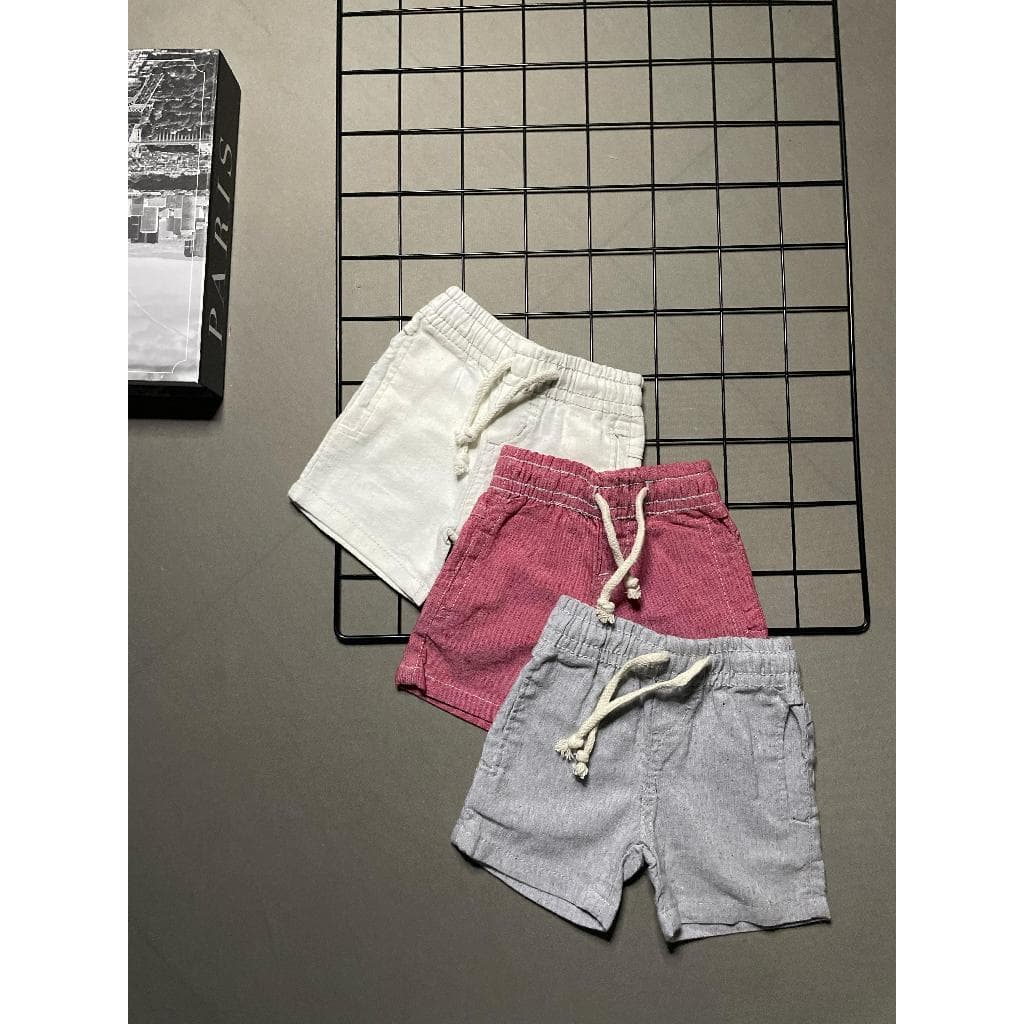 Kit 3 Shorts Linho Menino Recém Nascido Mauricinho Infantil Bebê