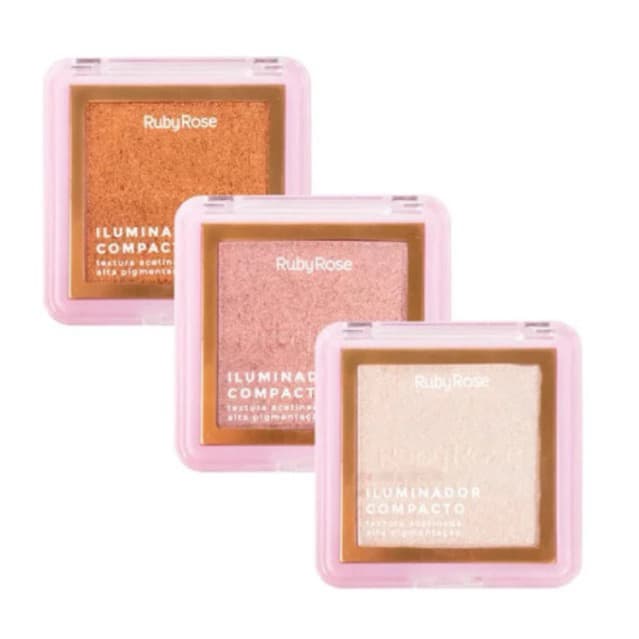 Iluminador Compacto Ruby Rose Textura Fina Alta Pigmentação