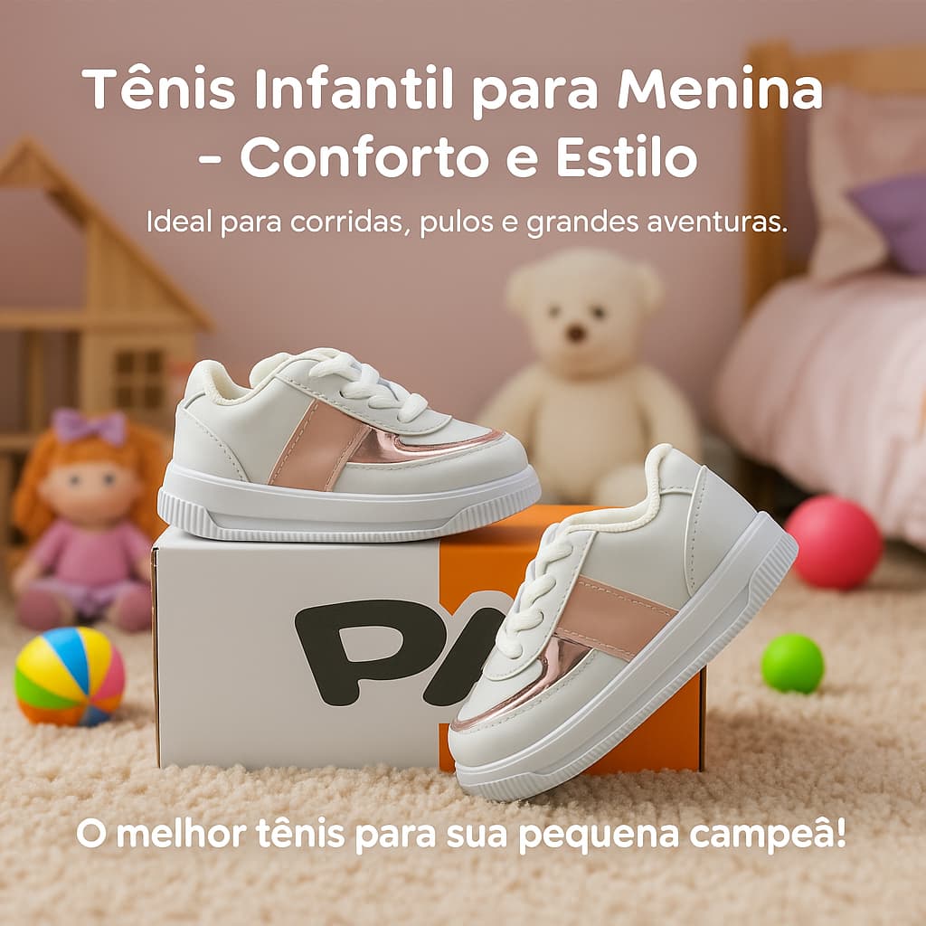 Tênis Baby Menina Moda Infantil Pées Kids Premium - Conforto e Estilo - Pronta Entrega