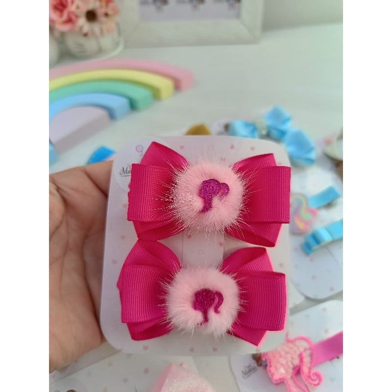 Par de laços da Barbie para meninas - Hair clips Barbie para meninas