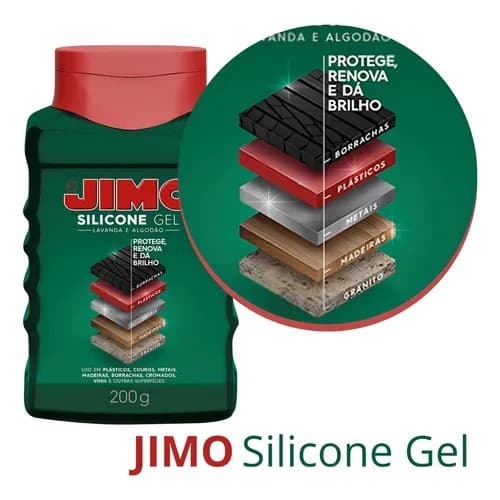 Jimo Silicone Gel 200g Protege Granito Renova Plástico Brilho Borracha - Lavanda