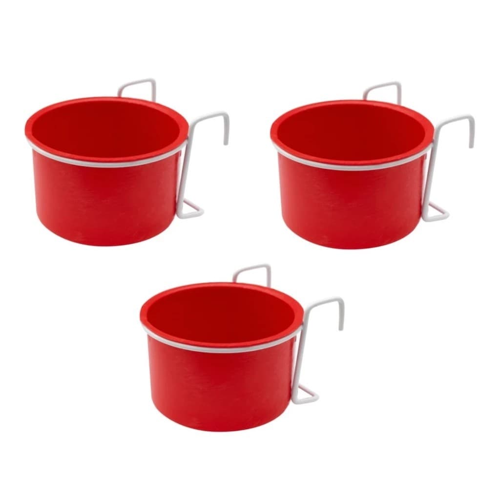 Kit 3 Canecas Comedouro Para Calopsita Canário Periquito