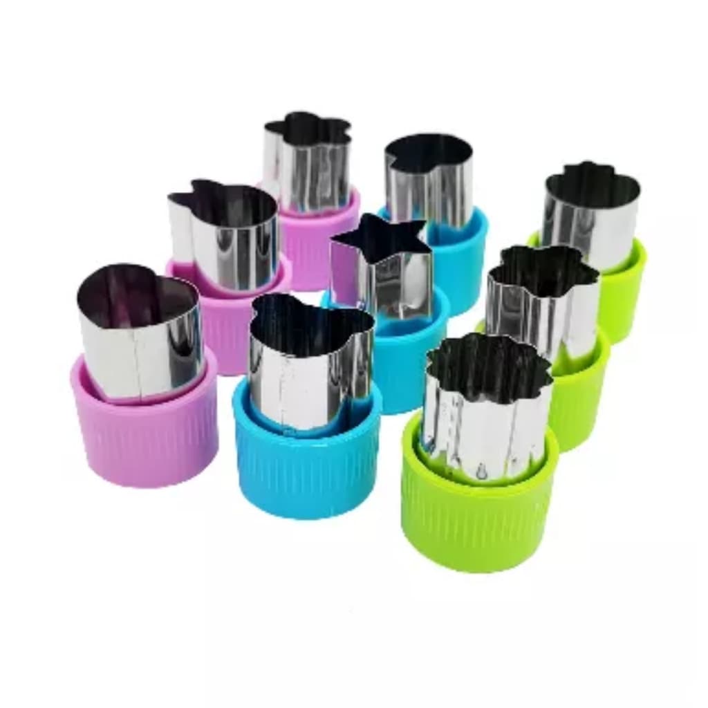 Kit Cortador de Biscoitos em Inox e Plástico com 9 Modelos