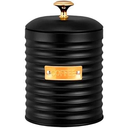 Porta-café Paramount Preto e Branco com Detalhes em Dourado 13cm