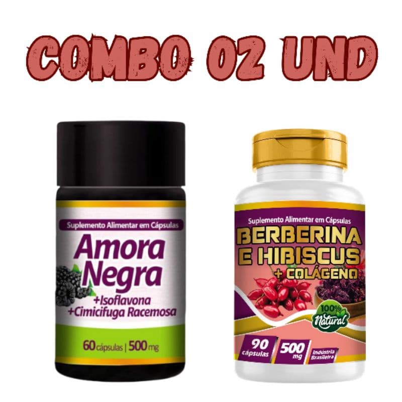 Combo Amora Negra Cápsulas Naturais 500mg | 60 Unidades Cada Bem estar Natural