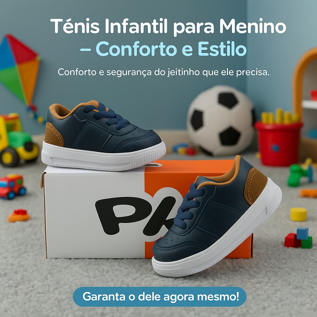 Tênis Infantil Menino Baby Casual Confortável Para Dia a Dia - Conforto e Estilo - Entrega Rápida