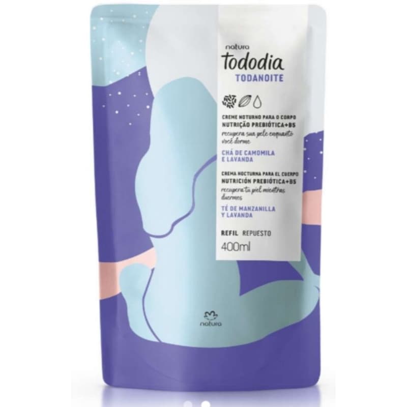Refil Hidratante Natura Toda Noite Chá de Camomila e Lavanda 400ml