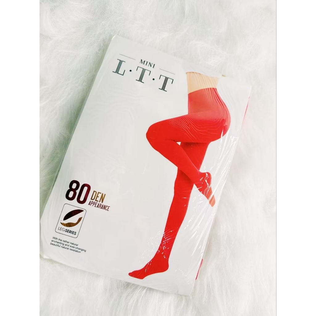 Meia Calça Vermelha Feminina Adulto Fio 80 com Elastano Spandex