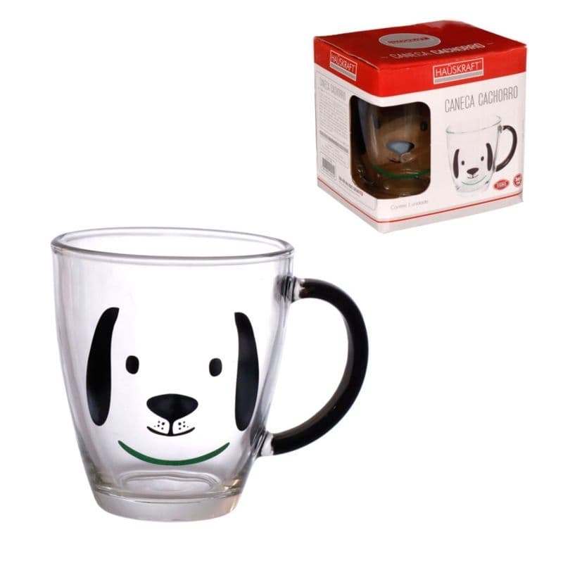 Caneca Cachorro de Vidro Hauskraft 365ml