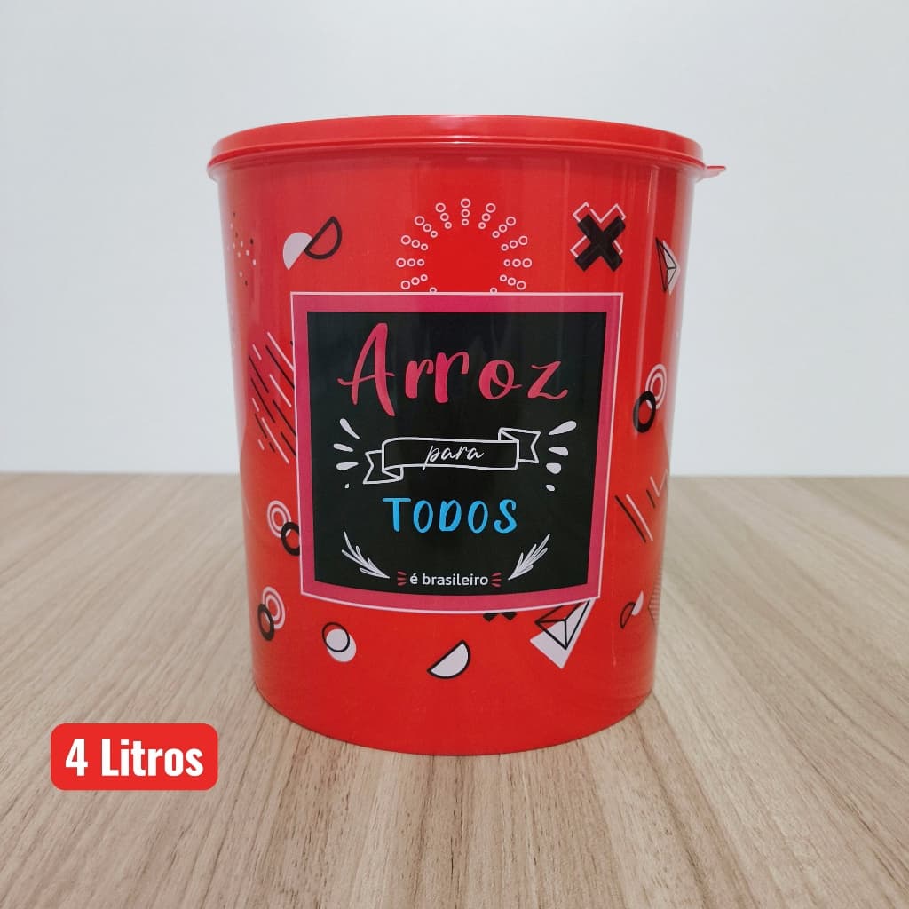 Pote Plástico Organizador Arroz 4 Litros