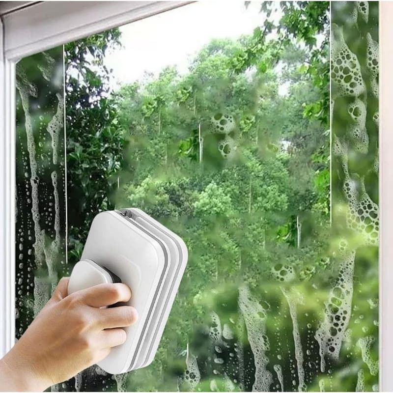 Limpador Janelas Magnético Duplo Limpa Vidros Escova Lavar Limpeza Doméstica Externa com Segurança