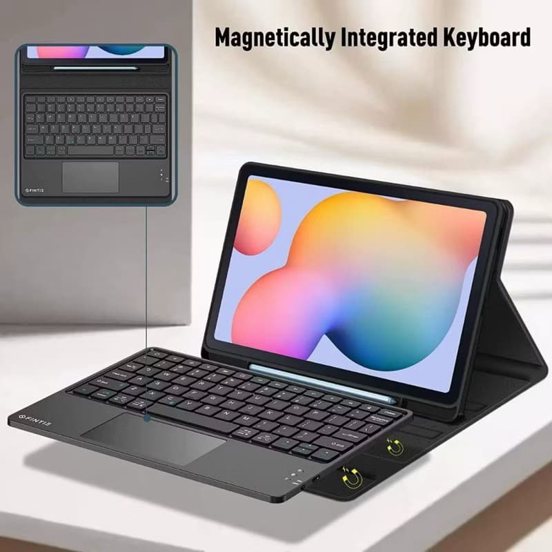 W.BILL Capa Couro MagnéticoC/Slot de Caneta C/Teclado Para Redmi Pad SE Pro/Poco Pad 12,1pol (2024)