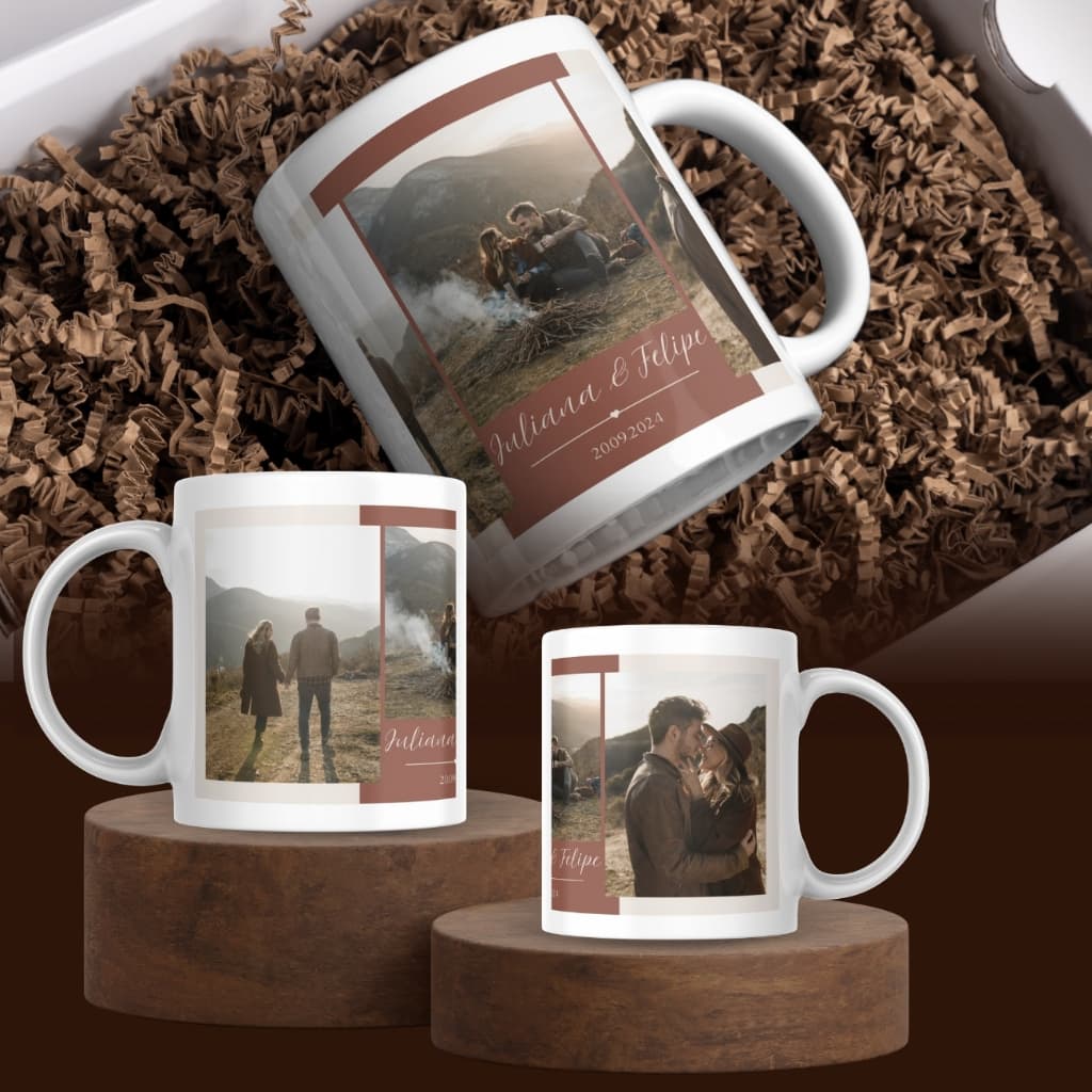 Caneca personalizada arte exclusiva casamento lembrancinha de casamento caneca + nome + data