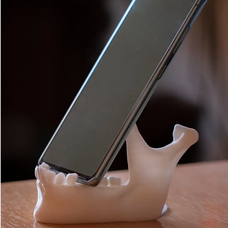 Suporte de Celular de "Mandíbula Humana" - Decoração Suporte Celular Casa Home Office etc