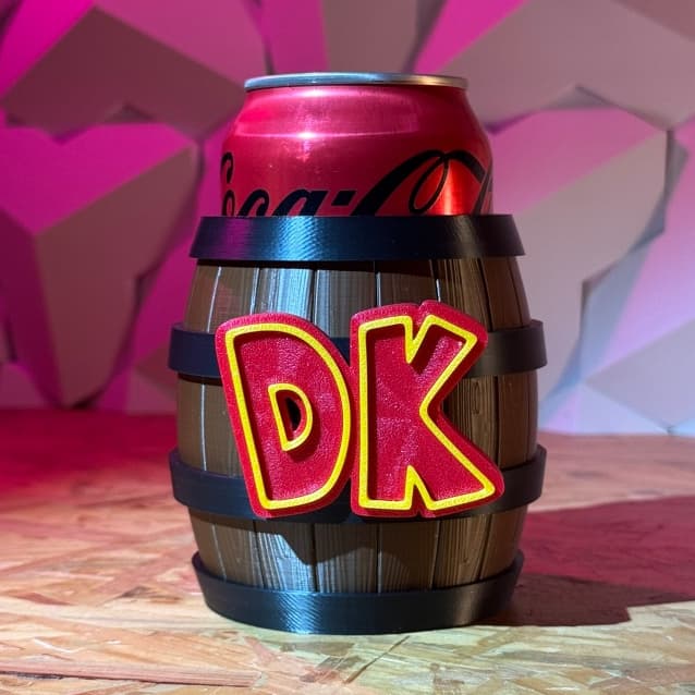 Barril Donkey Kong - Porta latinha e porta treco - Decoração colecionável Premium