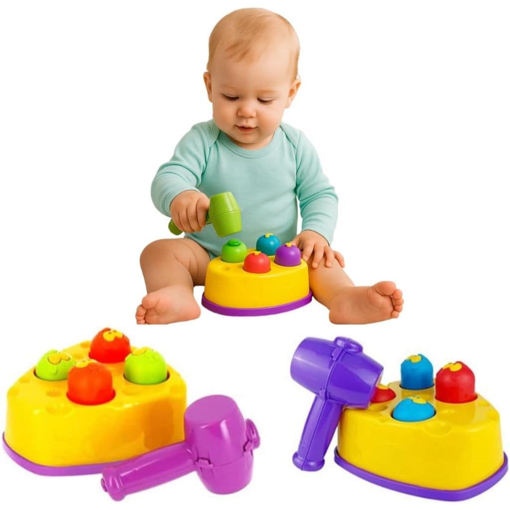 Brinquedo Educativo Para Bebe Ratta Tuff Bate Bate Martelinho Brinquedo Criança 1 ano de Idade baby