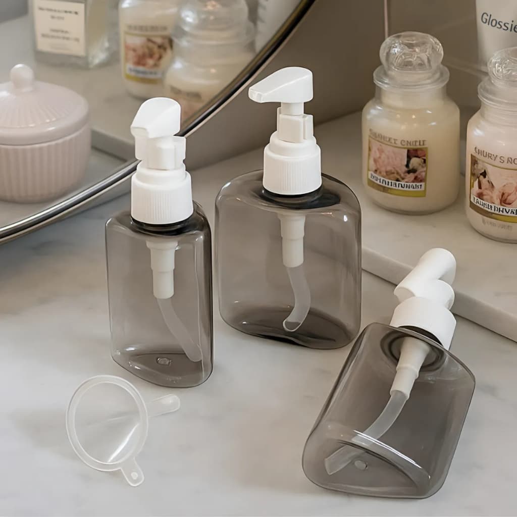 Kit 3 Frascos Spray Reutilizáveis para Viagem Para Creme Perfume Sabonete Liquido Higiênico