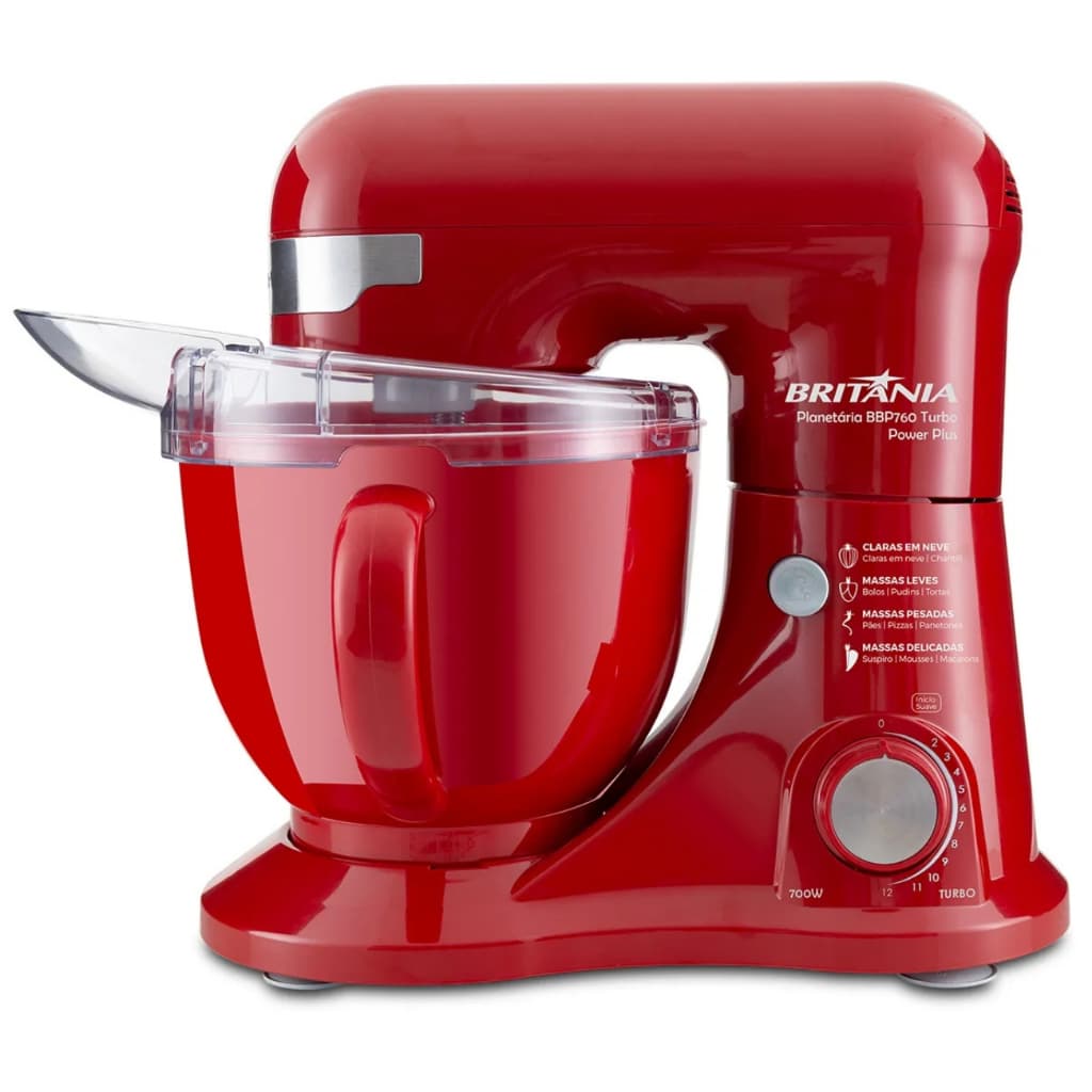 Batedeira Planetária Britânia BBP760VMW Turbo Vermelha 220V