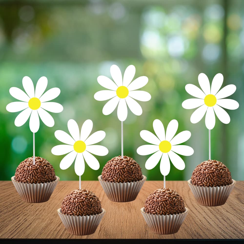 Topper de Docinho Margarida -Toppers para Doces Margaridas -Decoração Margarida - Festa Margarida
