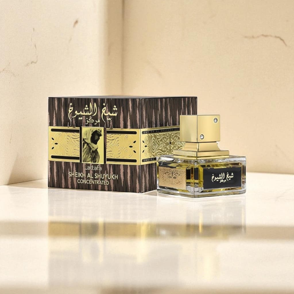 Perfume Lattafa Sheikh Al Shuyukh Concentrated Eau de Parfum 100ml (Arabe) – Masculino, Amadeirado e Especiado