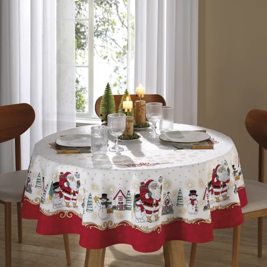 Toalha de Mesa Redonda 1,60m Dohler Athenas Natal