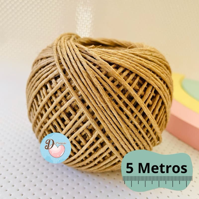 Sisal Fio 5 MT Embalagem , Artesanato, Laços, Decoração Rústica